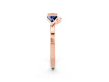 Rose gold Trillion Blue Sapphire Open Band Ring with Bezel Setting_8