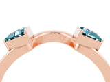 Rose gold Trillion Blue Topaz Open Band Ring with Bezel Setting_10