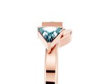 Rose gold Trillion Blue Topaz Open Band Ring with Bezel Setting_11