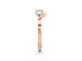 Rose gold Trillion Blue Topaz Open Band Ring with Bezel Setting_8