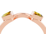 Rose gold Trillion Citrine Open Band Ring with Bezel Setting_10