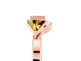 Rose gold Trillion Citrine Open Band Ring with Bezel Setting_11