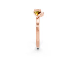 Rose gold Trillion Citrine Open Band Ring with Bezel Setting_8