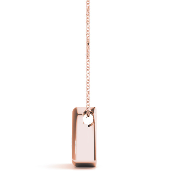 Rose gold Trillion Cut Diamond Bezel Pendant 2