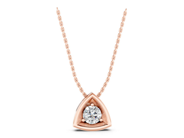 Rose gold Trillion Cut Diamond Bezel Pendant