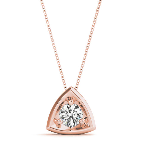Rose gold Trillion Cut Diamond Bezel Pendant