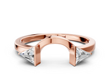 Rose gold Trillion Cut Open Band with Bezel Set Diamonds_4
