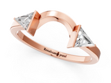 Rose gold Trillion Cut Open Band with Bezel Set Diamonds_5