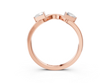 Rose gold Trillion Cut Open Band with Bezel Set Diamonds_7