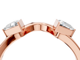Rose gold Trillion Cut Open Band with Bezel Set Diamonds_8