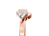 Rose gold Trillion Cut Open Band with Bezel Set Diamonds_9