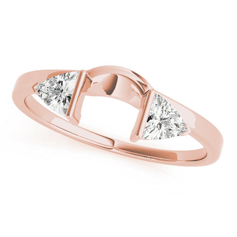 Rose gold Trillion Cut Open Band with Bezel Set Diamonds