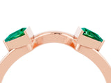 Rose gold Trillion Emerald Open Band Ring with Bezel Setting_10
