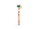 Rose gold Trillion Emerald Open Band Ring with Bezel Setting_8