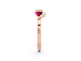 Rose gold Trillion Garnet Open Band Ring with Bezel Setting_8
