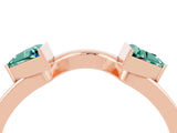 Rose gold Trillion Green Sapphire Open Band Ring with Bezel Setting_10