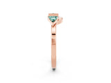 Rose gold Trillion Green Sapphire Open Band Ring with Bezel Setting_8