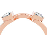 Rose gold Trillion Moissanite Open Band Ring with Bezel Setting_10