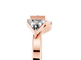 Rose gold Trillion Moissanite Open Band Ring with Bezel Setting_11