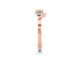 Rose gold Trillion Moissanite Open Band Ring with Bezel Setting_8