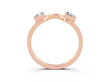 Rose gold Trillion Moissanite Open Band Ring with Bezel Setting_9