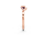 Rose gold Trillion Morganite Open Band Ring with Bezel Setting_8