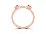 Rose gold Trillion Morganite Open Band Ring with Bezel Setting_9