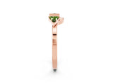 Rose gold Trillion Peridot Open Band Ring with Bezel Setting_8