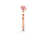 Rose gold Trillion Pink Sapphire Open Band Ring with Bezel Setting_20