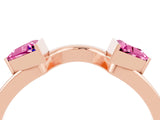 Rose gold Trillion Pink Sapphire Open Band Ring with Bezel Setting_22
