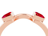 Rose gold Trillion Ruby Open Band Ring with Bezel Setting_10
