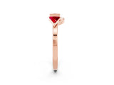 Rose gold Trillion Ruby Open Band Ring with Bezel Setting_8