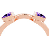 Rose gold Trillion Tanzanite Open Band Ring with Bezel Setting_10