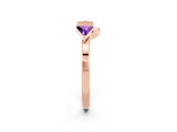Rose gold Trillion Tanzanite Open Band Ring with Bezel Setting_8