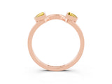 Rose gold Trillion Yellow Sapphire Open Band Ring with Bezel Setting_21