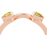 Rose gold Trillion Yellow Sapphire Open Band Ring with Bezel Setting_22