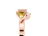 Rose gold Trillion Yellow Sapphire Open Band Ring with Bezel Setting_23