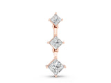 Rose gold Triple Princess Cut Drop Pendant with Four-Prong Setting_6
