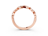 Rose gold Twist Infinity Diamond Band with Round Stones and Pavé Setting_26