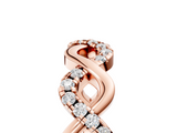 Rose gold Twist Infinity Diamond Band with Round Stones and Pavé Setting_28