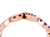Rose gold Twist Infinity Round Amethyst Band with Pavé Setting_10