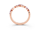 Rose gold Twist Infinity Round Amethyst Band with Pavé Setting_9