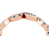 Rose gold Twist Infinity Round Aquamarine Band with Pavé Setting_10