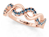 Rose gold Twist Infinity Round Aquamarine Band with Pavé Setting_7