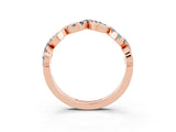 Rose gold Twist Infinity Round Aquamarine Band with Pavé Setting_9