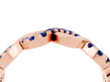 Rose gold Twist Infinity Round Blue Sapphire Band with Pavé Setting_10
