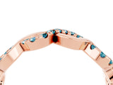 Rose gold Twist Infinity Round Blue Topaz Band with Pavé Setting_10