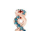 Rose gold Twist Infinity Round Blue Topaz Band with Pavé Setting_11