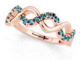 Rose gold Twist Infinity Round Blue Topaz Band with Pavé Setting_7