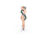 Rose gold Twist Infinity Round Blue Topaz Band with Pavé Setting_8